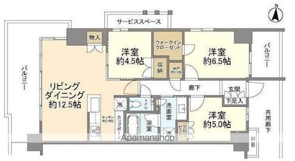 東京都武蔵野市境南町２丁目[3LDK/74m2]の間取図