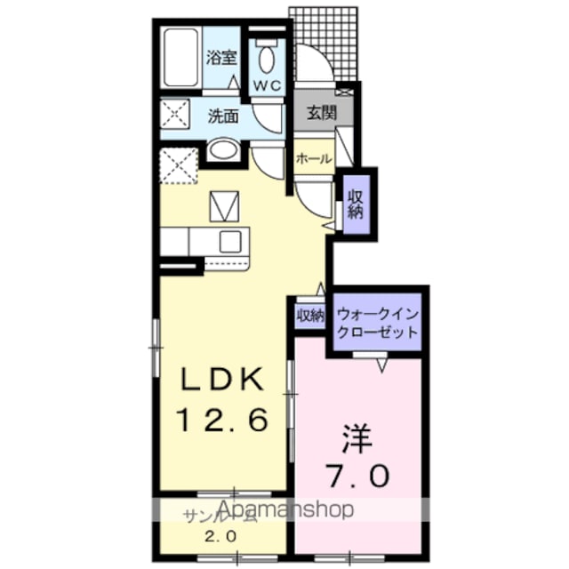 グランベルジェ　Ⅱ[1LDK/50.08m2]の間取図