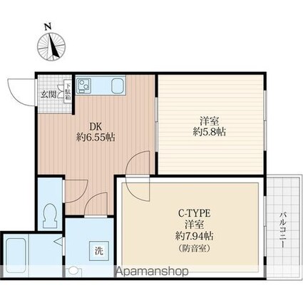 ラシクラス日暮里[2DK/42.17m2]の間取図