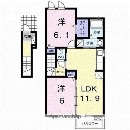 ラ・ルーチェ[2LDK/56.68m2]の間取図