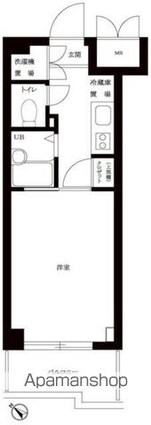 ルーブル文京音羽[1K/20.67m2]の間取図