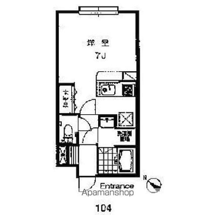 ブレンハイムⅠ[1K/26.49m2]の間取図