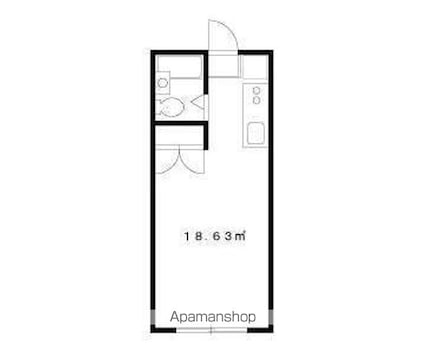 ウエストヒルズ[1R/18.63m2]の間取図