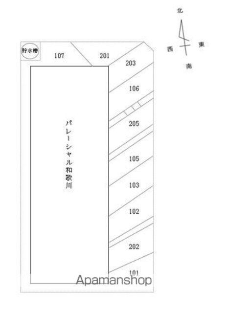 パレーシャル和歌川[2K/41m2]の配置図