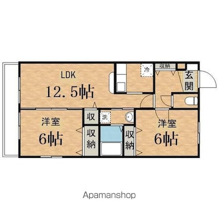 ファミールＹＡＭＡＮＯＹＡ　Ｃ棟[2LDK/56.93m2]の間取図