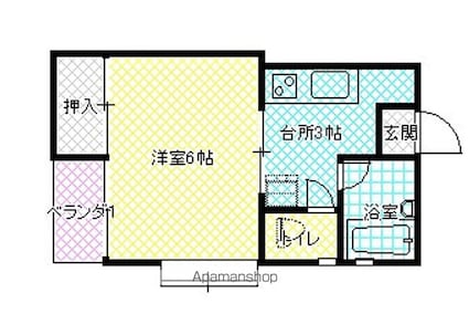 サンフェスタ[1K/21.94m2]の間取図