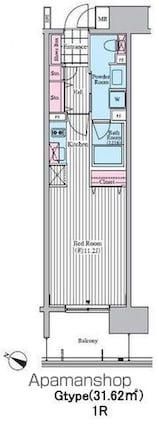 クロスレジデンス東十条[1R/31.62m2]の間取図
