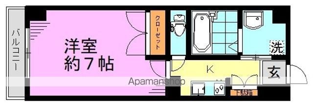東京都杉並区高円寺北４丁目[1K/24m2]の間取図