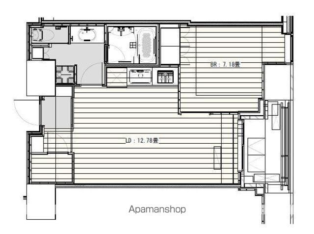 Ｗｈｉｔｅ　Ｔｏｗｅｒ　Ｈａｍａｍａｔｓｕｃｈｏ[1LDK/47.39m2]の間取図