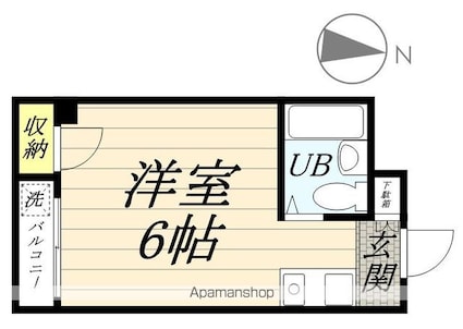 東京都目黒区上目黒４丁目[1R/15.88m2]の間取図