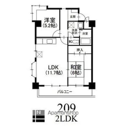 ジュネス２１[2LDK/54.86m2]の間取図