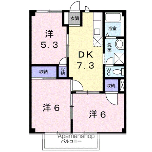 アーバンハウスⅡ[3DK/52.17m2]の間取図