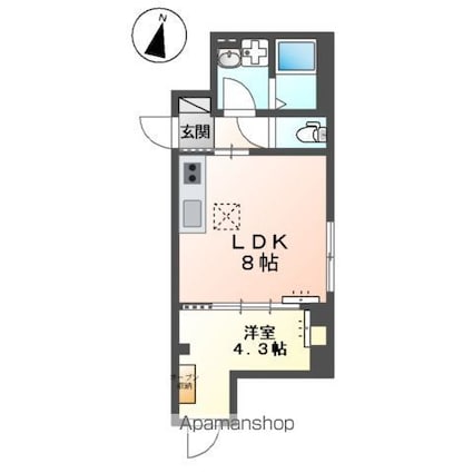国分寺市マンション[1LDK/30.67m2]の間取図