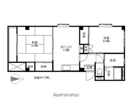 カーサスズキ[2DK/51.53m2]の間取図