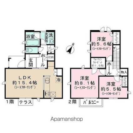 赤塚５丁目戸建住宅[3LDK/85.58m2]の間取図
