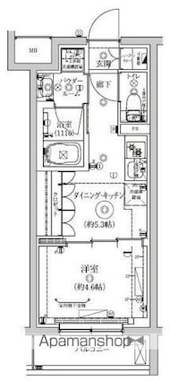 セジョリ東陽町Ⅱ[1DK/26.07m2]の間取図