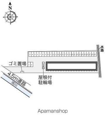 レオパレスラフィーネ[1K/28.02m2]の配置図