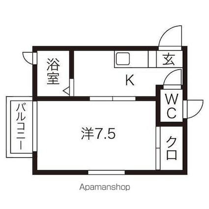 アネシスＡ[1K/28.98m2]の間取図