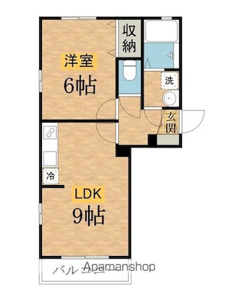 東京都八王子市小宮町[1LDK/32.85m2]の間取図