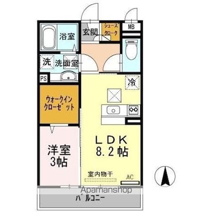 和歌山県和歌山市北出島[1LDK/33.39m2]の間取図