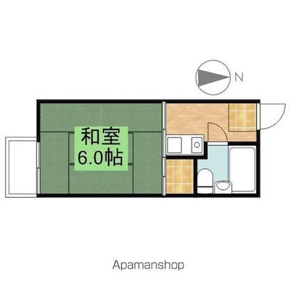 サインポスト６８１[1K/18.59m2]の間取図