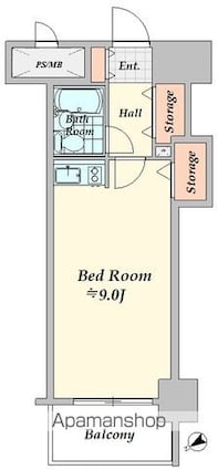 新宿御苑ダイカンプラザ[1R/22.46m2]の間取図