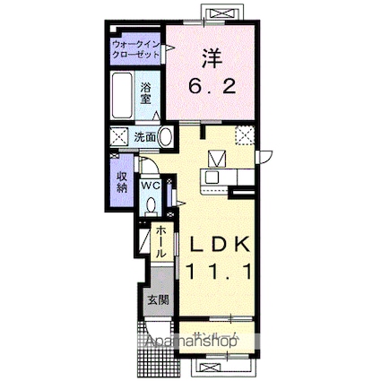 ボンヌ・ソワレ[1LDK/47.81m2]の間取図