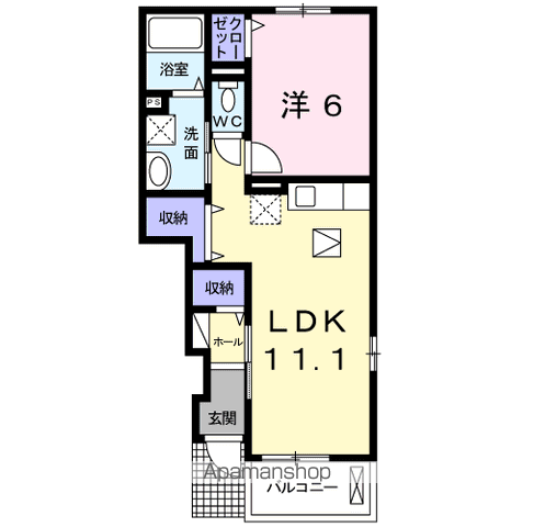 ハイツ・ＪＩＮ　Ａ 103 ｜ 山梨県甲府市上阿原町1239-2（賃貸アパート1LDK・1階・42.19㎡） その2