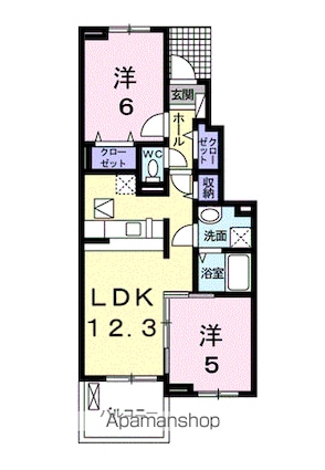 愛媛県松山市余戸東１丁目[2LDK/51.9m2]の間取図