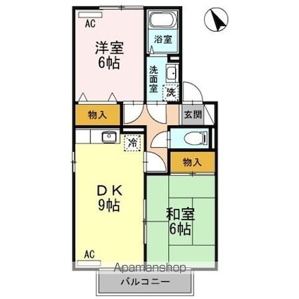 セジュールＡＳＯ[2LDK/50.12m2]の間取図