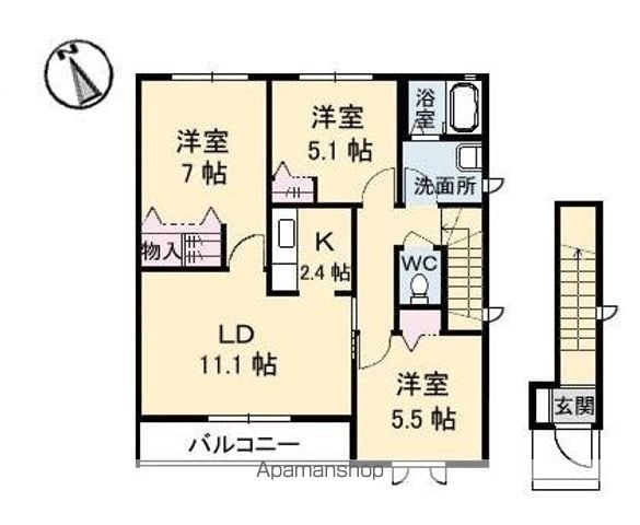 クレシェンドKの間取り写真