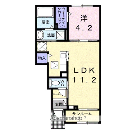 リベルテⅠ[1LDK/39.17m2]の間取図