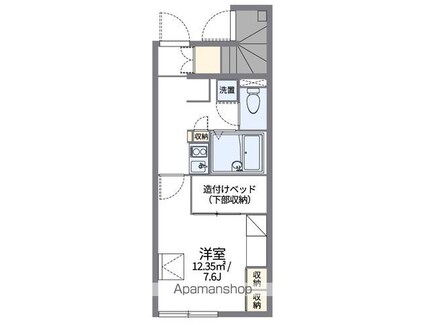 レオパレスシャンブル[1K/22.82m2]の間取図