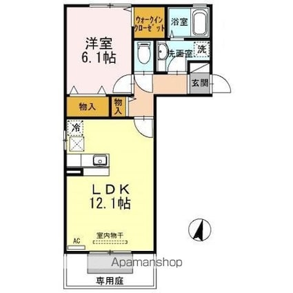 エスポワール津森　Ｂ棟[1LDK/45.41m2]の間取図