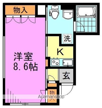 ＥＬ　ＣＯＵＲＴ　ＷＡＤＡ[1K/30.62m2]の間取図