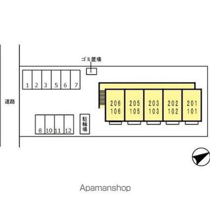 パル・ロワール[1R/30.03m2]の配置図