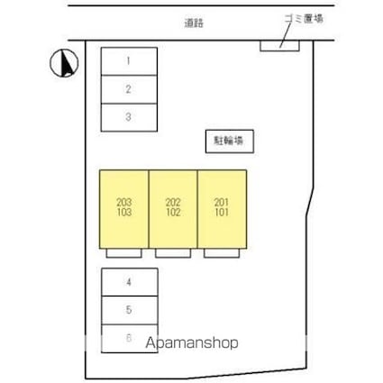 セジュールＭ[1K/26.93m2]の配置図