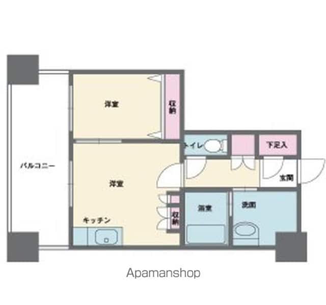 東京都新宿区西新宿８丁目[1DK/32.58m2]の間取図