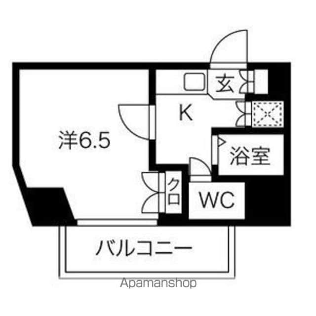 スパシエレジデンス１ｓｔ．[1K/21.55m2]の間取図