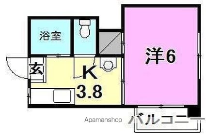オックスフォードサーカス春日町別館[1K/18.39m2]の間取図