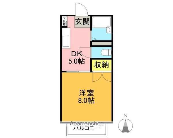 【岐阜市西中島のアパートの間取り】