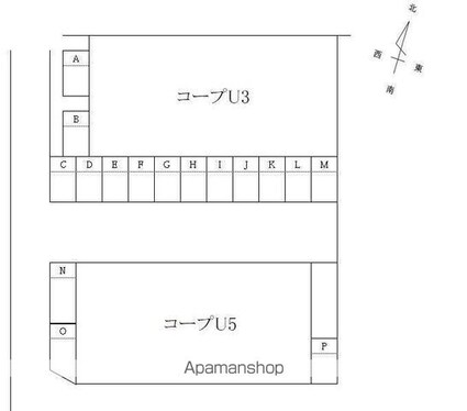 コープＵ３[1LDK/41.64m2]の配置図