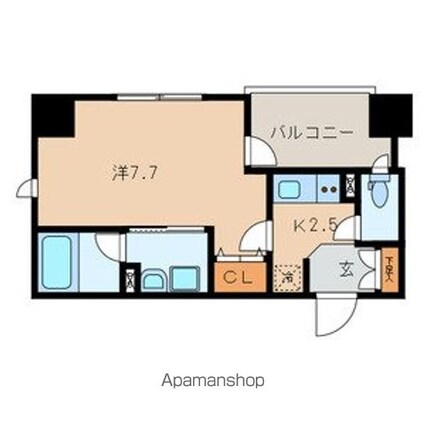 東京都江戸川区平井５丁目[1K/25.62m2]の間取図