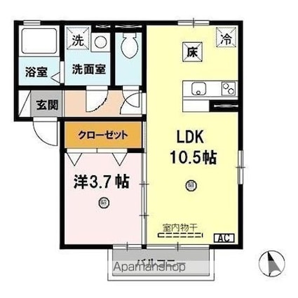 サザン・イースト[1LDK/36.29m2]の間取図