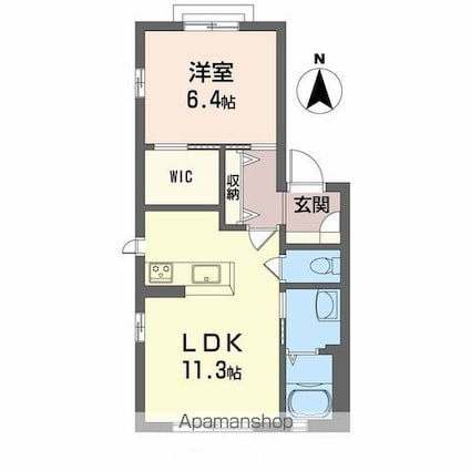 愛媛県新居浜市桜木町[1LDK/44.72m2]の間取図