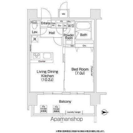 コンフォリア新宿[1LDK/40.2m2]の間取図