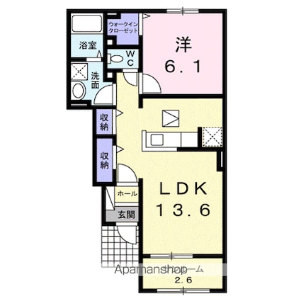 ジョイ　アルミュール　Ａ[1LDK/45.77m2]の間取図