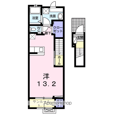 マリオ葛島　Ａ 204 ｜ 高知県高知市葛島４丁目7-32（賃貸アパート1R・2階・40.94㎡） その2