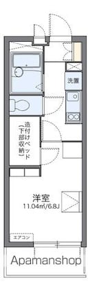 レオパレスアイリス[1K/19.87m2]の間取図