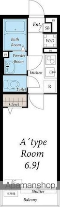 東京都三鷹市深大寺２丁目[1K/22.35m2]の間取図